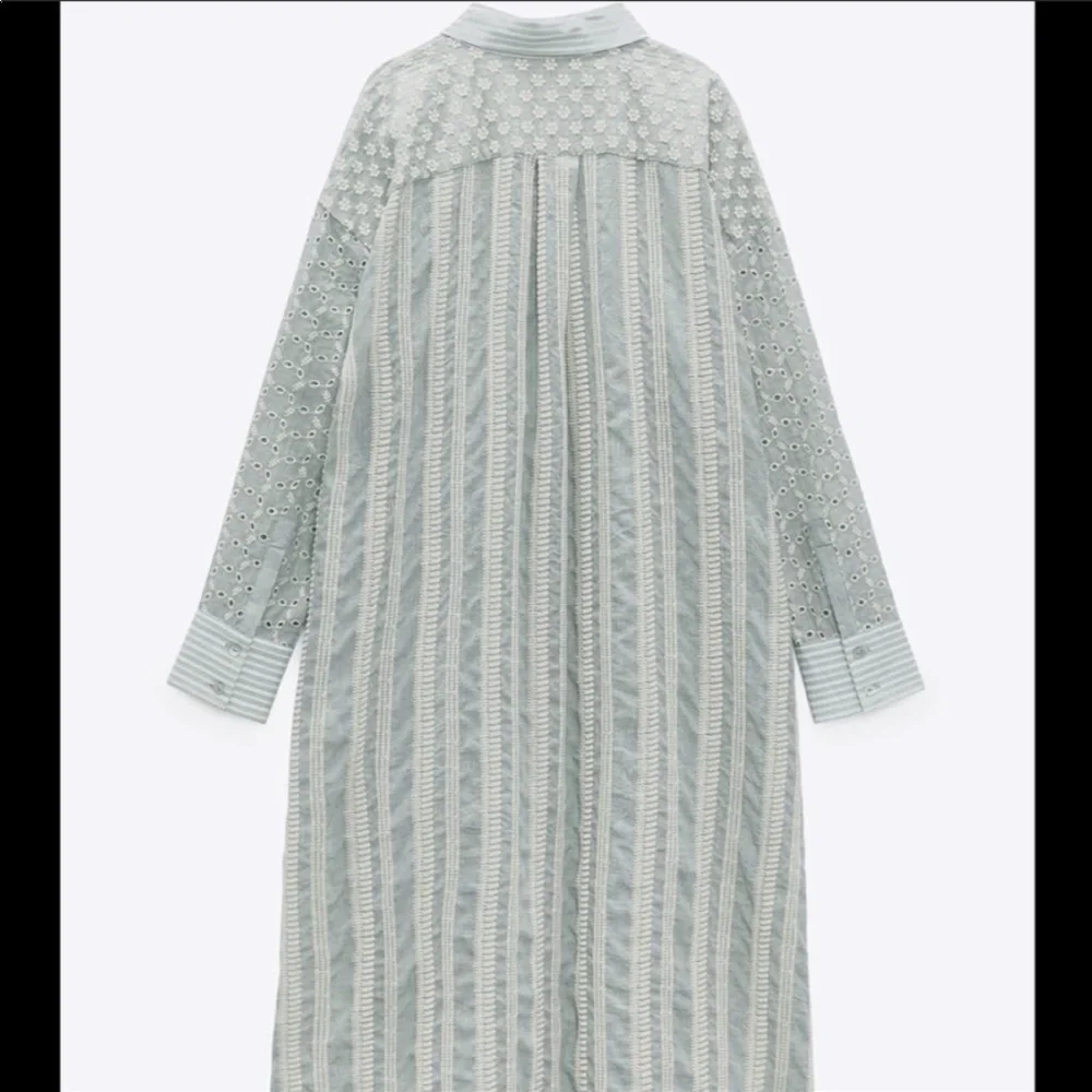 Zara open knit embroidery patchwork dress tunic duster - Picture 8 of 15